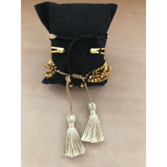 Geo Aztec Inspired Crystal Rhinestone Bangle Beaded 3 piece set - Picture 3 of 6